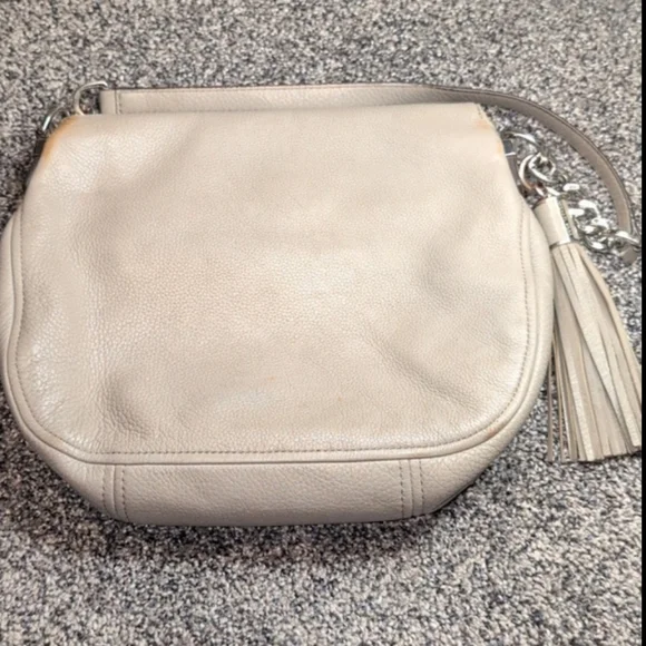 Michael Kors Taupe Pebble Leather Adjustable Chain Strap Crossbody Versatile Bag - Picture 6 of 9